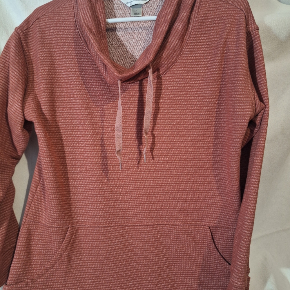 Christopher & Banks Cowl Neck Sweater in Orange Brown
